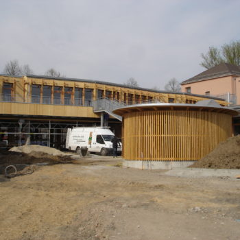 Levage d'une ossature bois école primaire Strasbourg